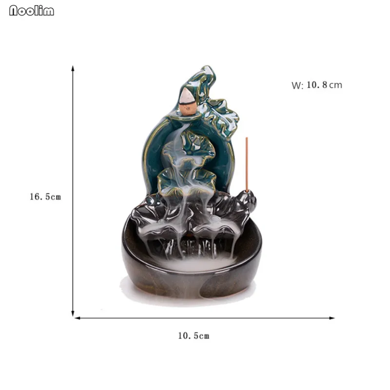 Креативная Керамическая Тыква лотоса водопад курильница для благовоний горелка подставка для ароматических палочек фонтан домашний декор+ 20 шт пирамидки благовоний