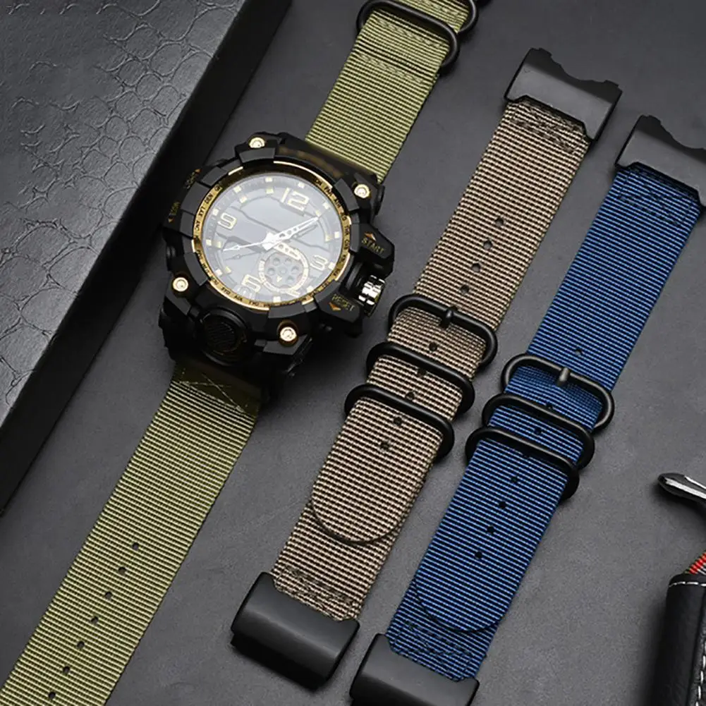 

24mm Waterproof Nylon Straps Replacement Watch Band With Tools Strap For Casio Mens G-Shock GWG 100GB 1000 1000GB