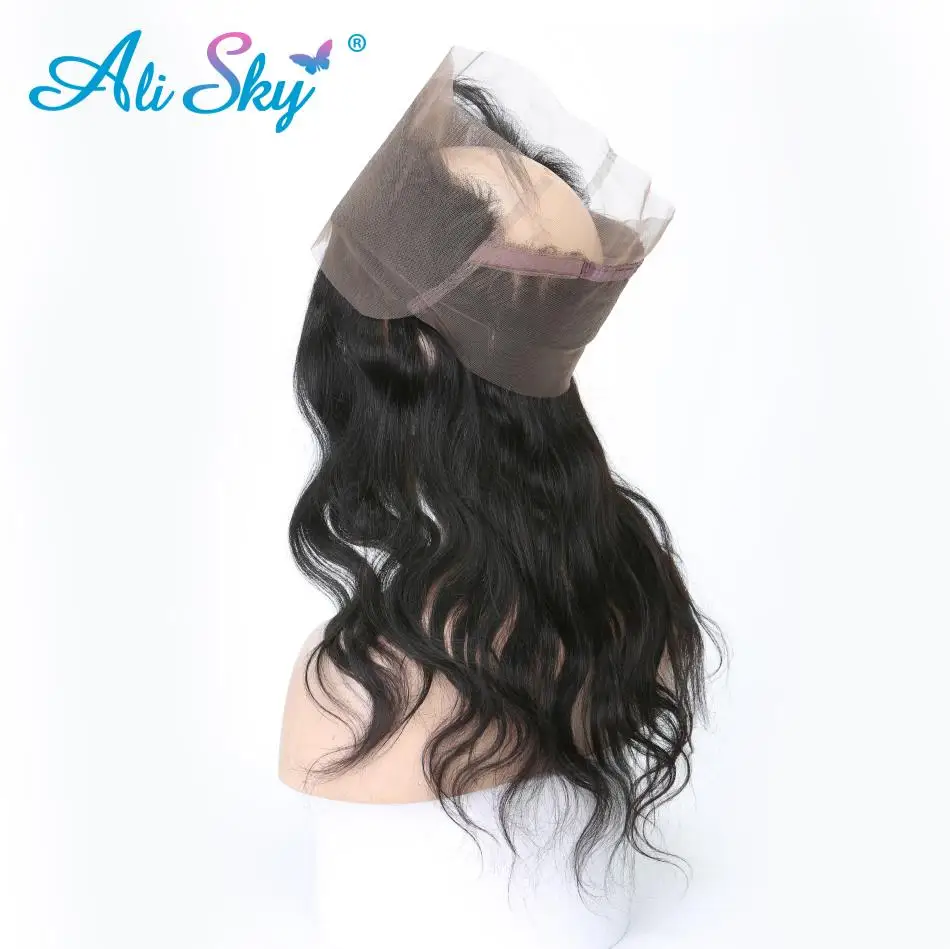Alisky бразильские объемные волнистые 360 кружевные фронтальные волосы с пучком Remy человеческие волосы 3 пряди фронтальная кружевная застежка предварительно выщипанные и детские волосы