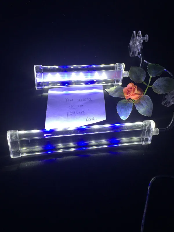 

Crystal led aquarium clip lamp 8w / 10w, Acrylic Crystal Light, blue + white.