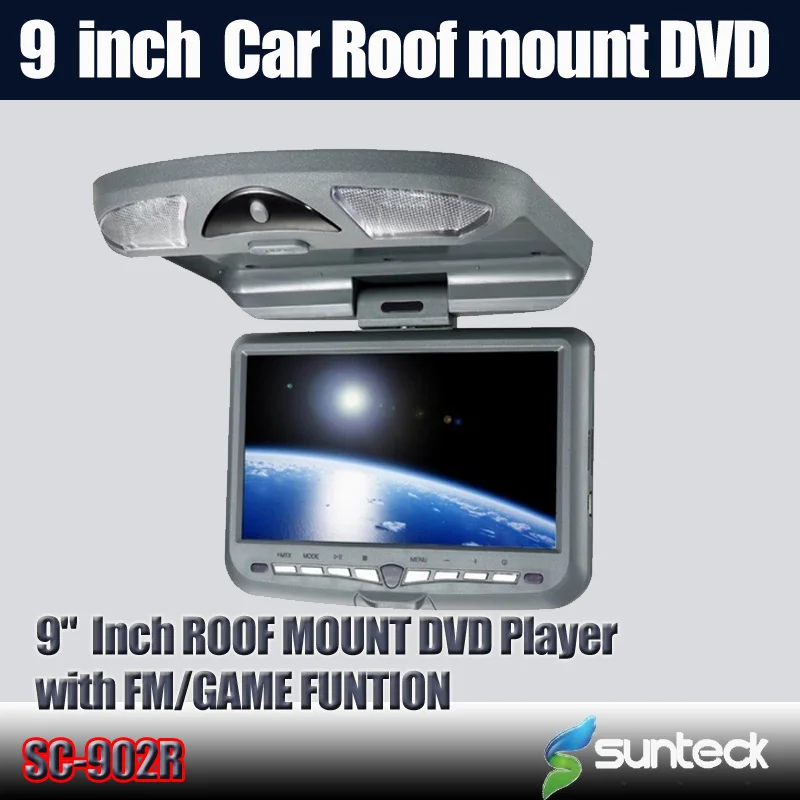Free Shipping 9 inch Roof Mount Car DVD Player with 32bit Game+MPEG4