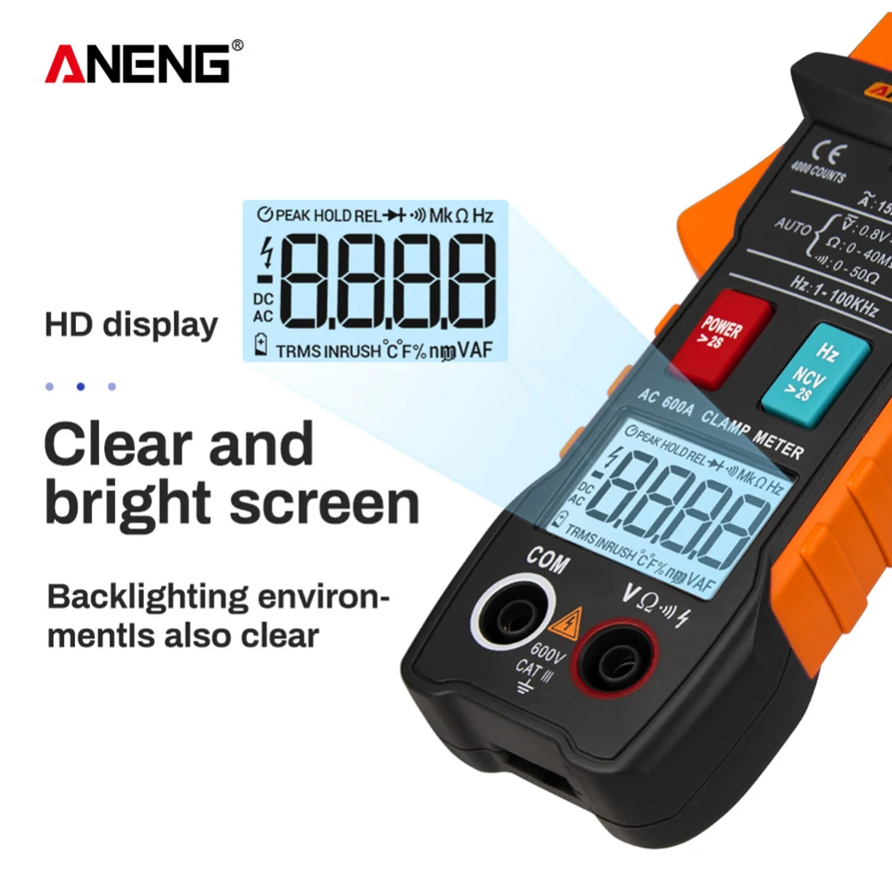 

ST203 Digital Clamp Meter Multimeter 4000counts True RMS Mini Amp DC/AC Clamp Meters voltmeter 400v Automatic Range