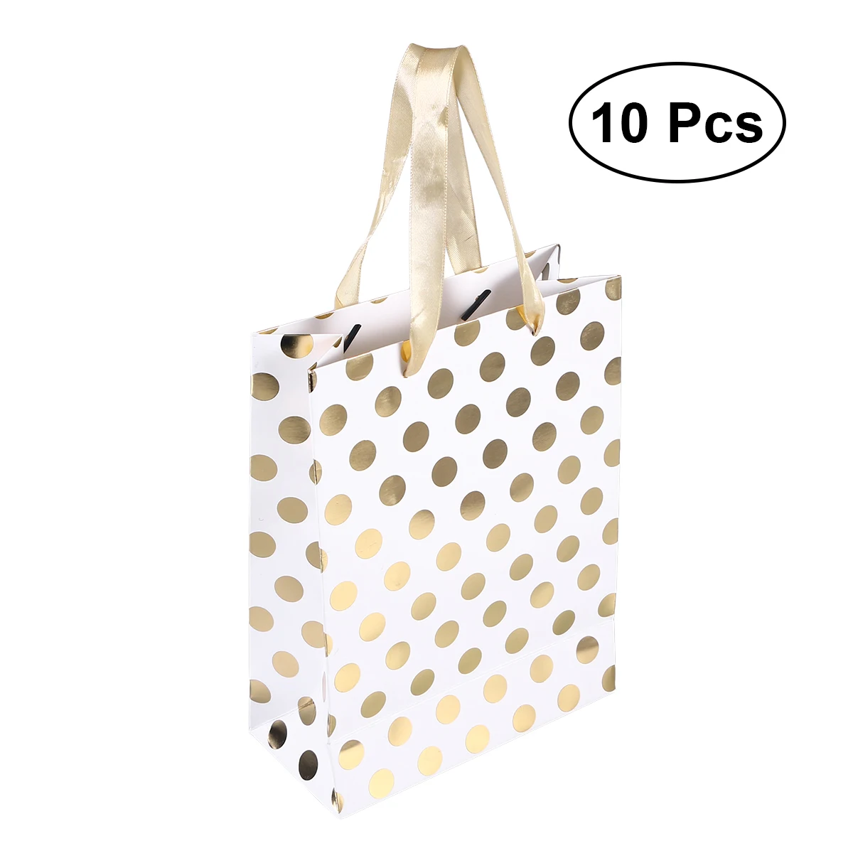 10PCS Gift Bags Polka Dots Premium Assorted Golden Gift Bags with
