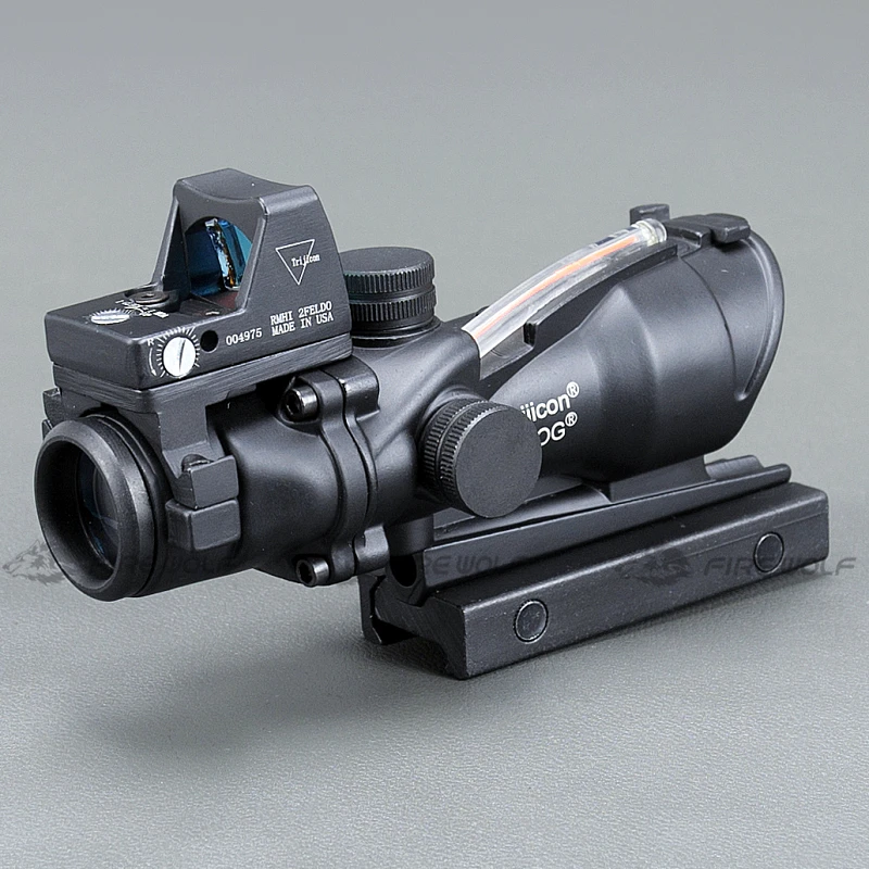 Acog 4x32 Optic Scope Riflescope Cahevron Reticle Fiber Green Red Illuminated Optic Sight With Rmr Mini Red Dot Sight Acog 4x32 Optic Scope Riflescope Cahevron Reticle Fiber Green Red Illuminated Optic Sight With Rmr Mini Red Dot Sight