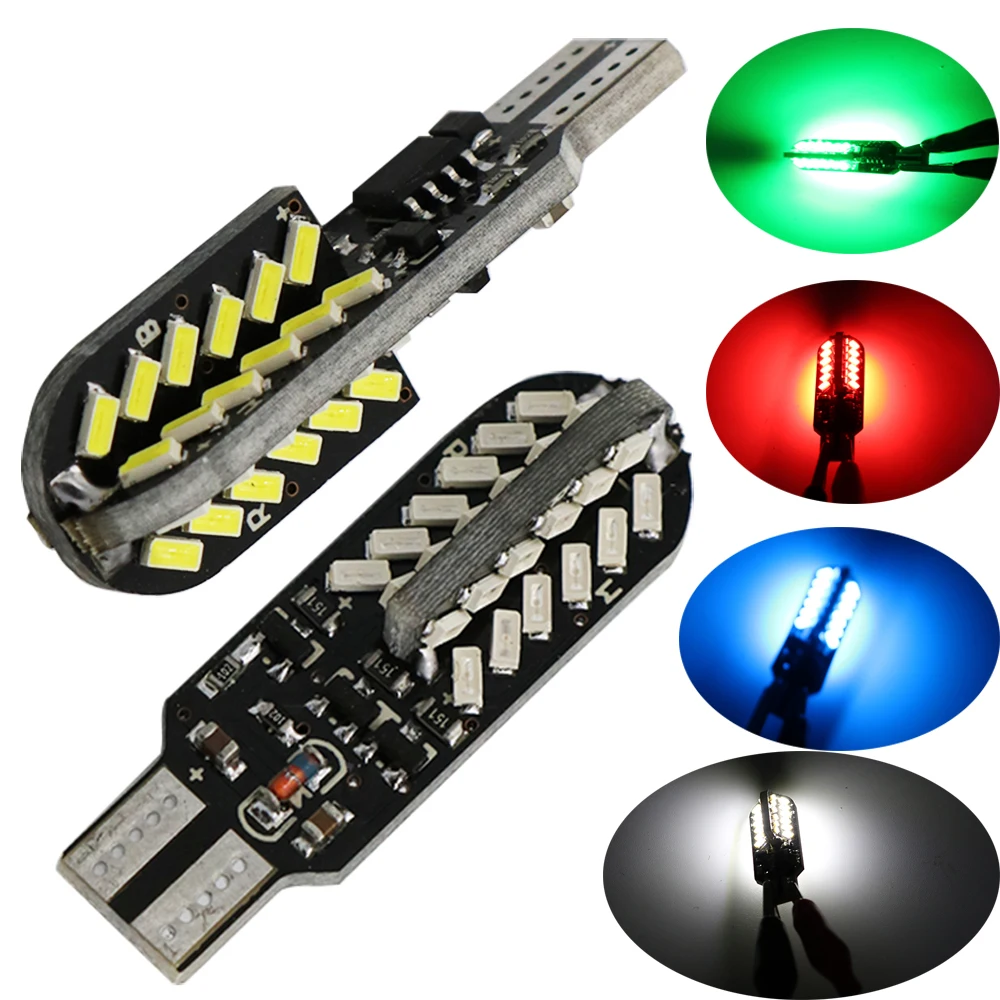 YSY 100X Flash/Strobe T10 led canbus W5W 48smd 3014 Canbus NO ERROR 48SMD Car Auto Bulb Parking Lamps White Blue | Автомобили и