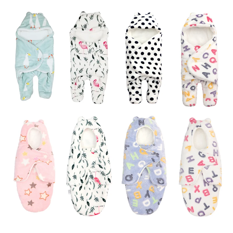 Baby Sleeping Bag Flannel Autumn and Winter Thickened Baby Swaddle Blanket Newborn Baby Supplies Baby Sleep Sack