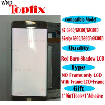 

Display for S7 LCD +Frame Replacement for SAMSUNG Galaxy S7 G930 G930F Display S7edge G935 G935F Touch Screen Red Burn-Shadow