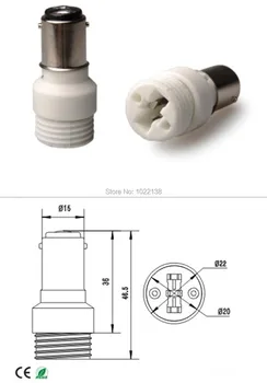 

300pcs Free Shipping Ceramic Adapter BA15D to G9 LED bulb base lamp holder socket adapter BA15D-G9 LampHolder Converter