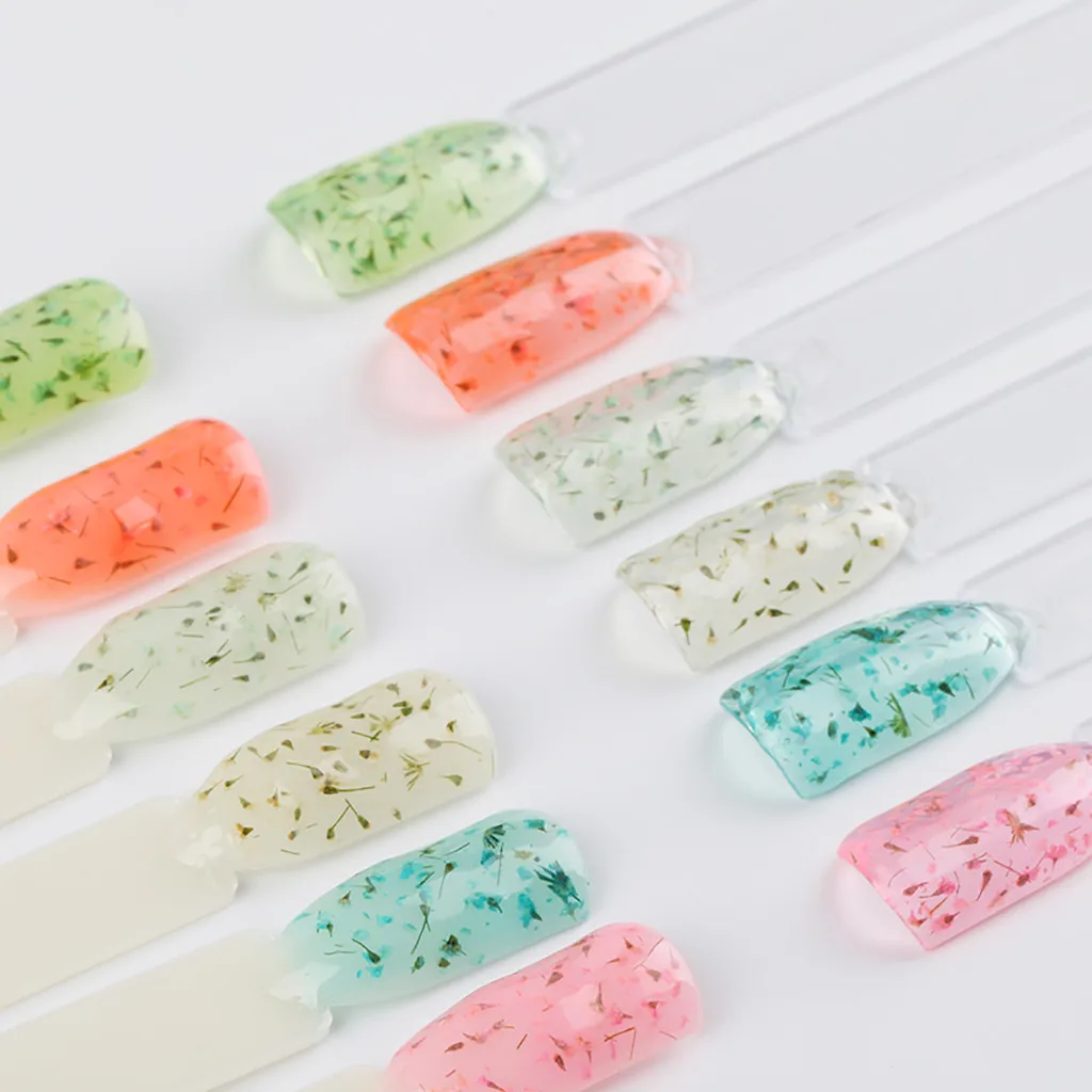 Сушеные цветы прозрачный лак для ногтей 3D цветной лак для ногтей длительная защита ногтей капсула Ongle прозрачный# L5