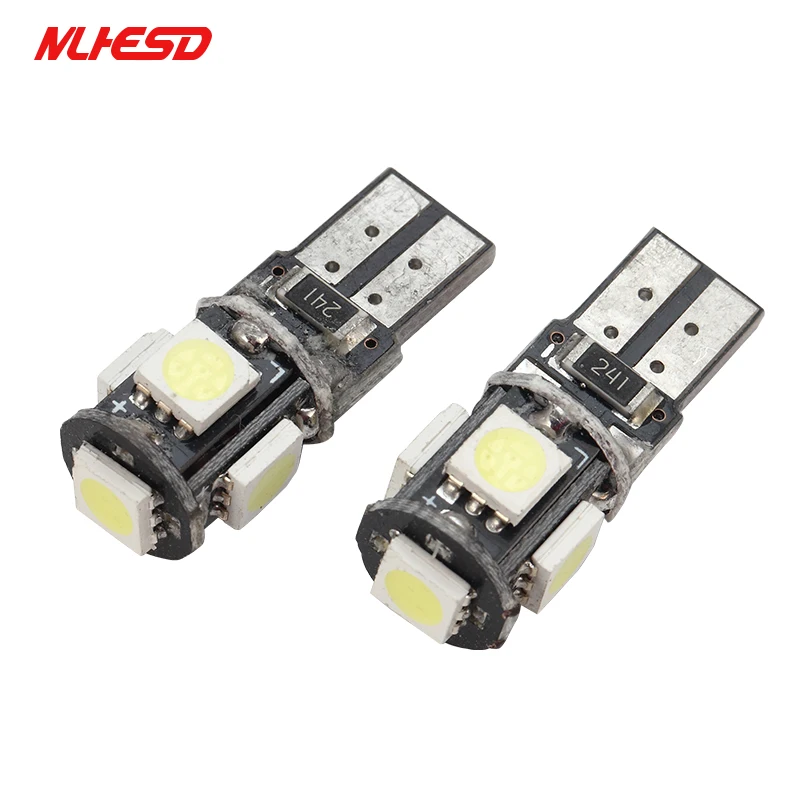 100x T10 5smd CANBUS 5050 SMD W5W 194 светодиодный ошибок автомобиля света авто лампы белый/синий/желтый /Красного цвета Шина CAN автомобильные лампы