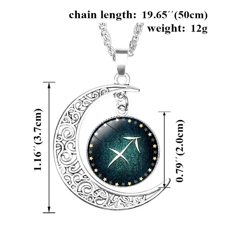 NIUYITID Horoscope Astrology Zodiac Necklaces & Pendants Men Women 12 Constellation Necklace Celestial Moon Keepsake Jewelry  (6)