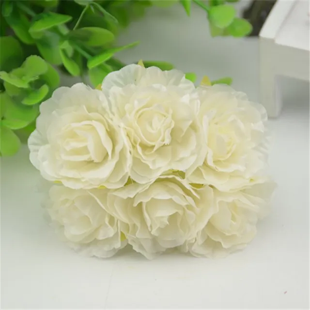 300pcs Mini Retro Silk Rose Artificial Flower Bouquet For Wedding 