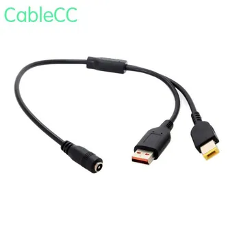 

5.5*2.1mm DC Jack Female to Special USB & Rectangle Charger Male Cable for Lenovo thinkpad for yoga3-14 yoga900 700