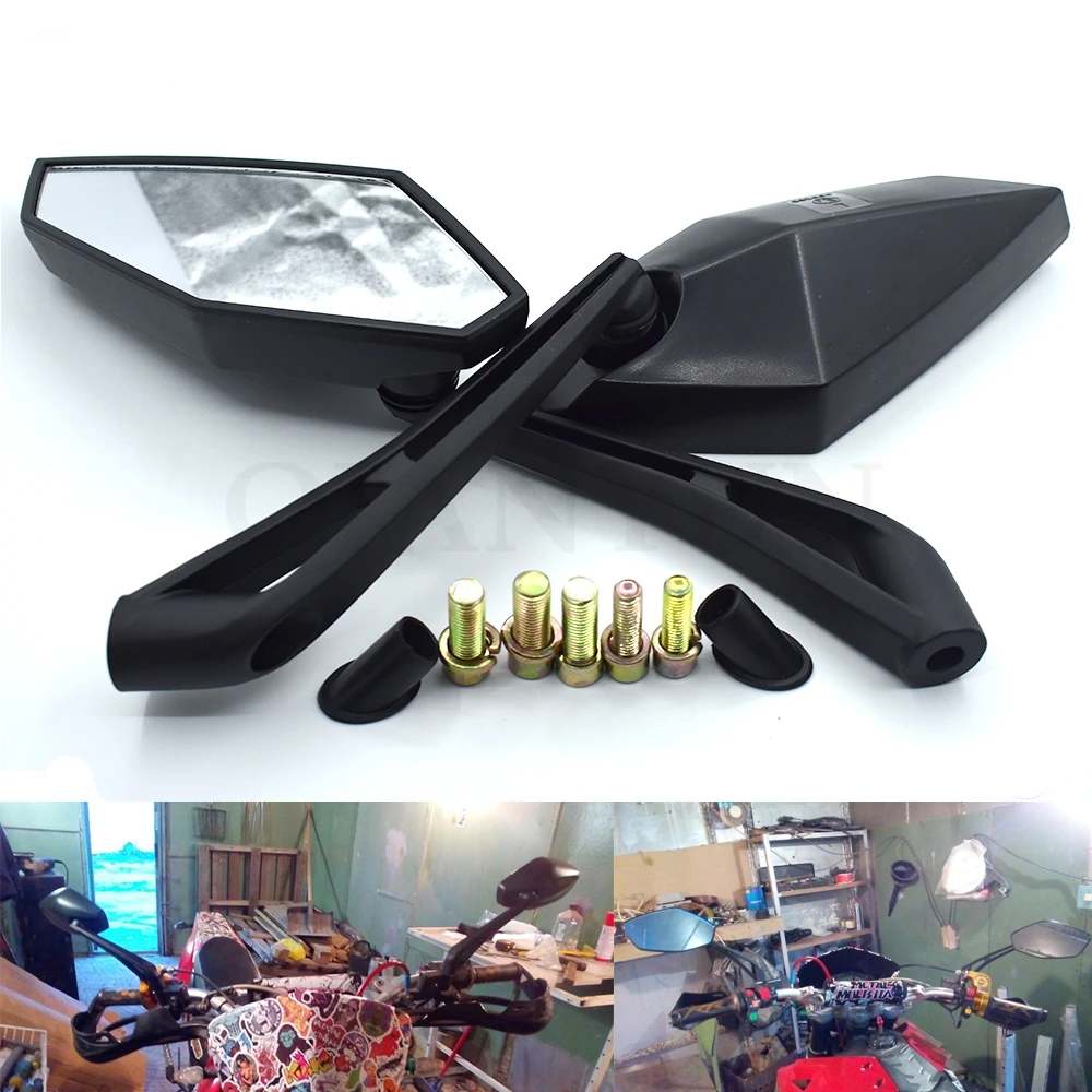 

Universal Motorcycle Rearview Mirrors Motorbike Side Mirrors 8mm 10mm For Kawasaki Ninja ZX7R ZRX1100 ZRX1200 ZZR1200 ZG1000