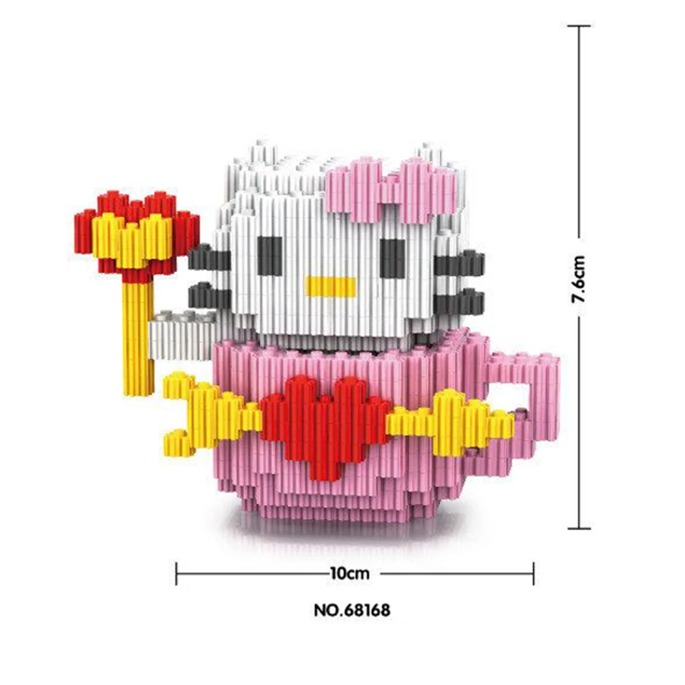 355 шт hello kitty строительные блоки Nanoblocks DIY игрушки для детей Legoingly Brickheadz кимоно KT