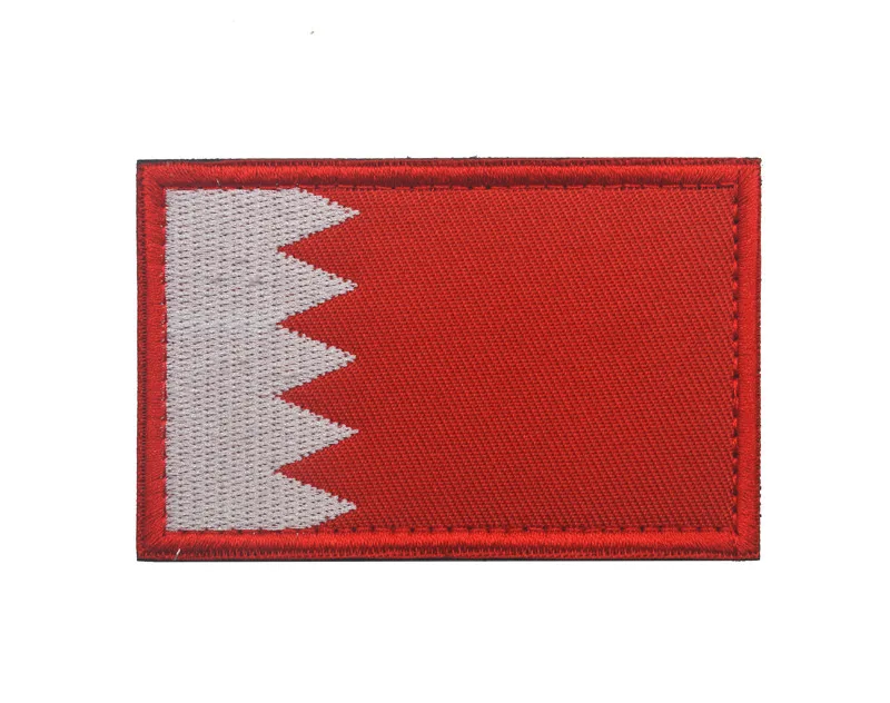 Нашивки с вышивкой, Беларусь, Испания, Италия, Германия, Великобритания, Франция, Польша, Нидерланды, Россия, Европа, нашивки с флагом - Цвет: Bahrain Flag