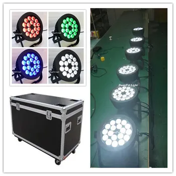 

(12 pieces+Flycase) High quality Outdoor led par rgbw wash ip65 flat par round shape dmx512 led spot par can 18*10W