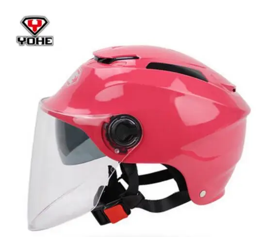 YOHE 365A шлем мотоциклетный шлем с двойными линзами Летний шлем полупокрытый четыре сезона мужской и женский Универсальный 365A - Цвет: Синий