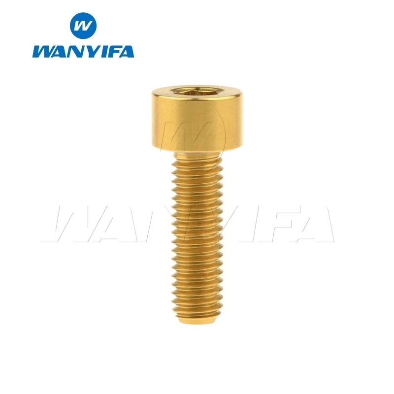 M6x18 Gold Wanyifa клеймо M6x10 15, 16, 18, 20, 25 30 35, 40 45 50 55 60 мм Винт С Титановым болтом для велосипедного тормоза велосипеда части - Цвет: M6x18 Gold