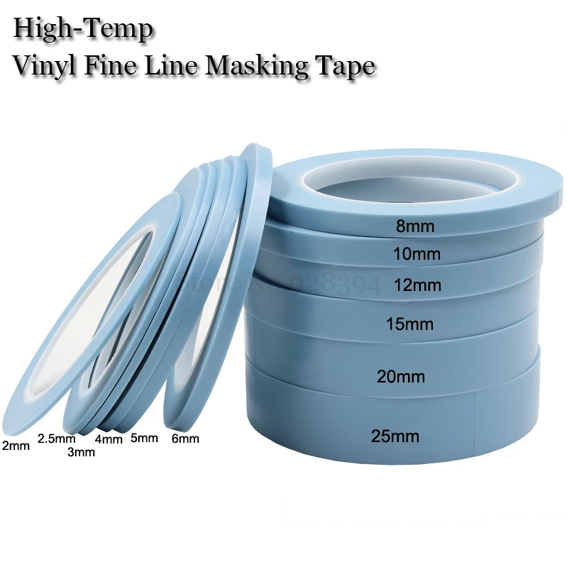Blue High Temperature Single Sided Adhesive PVC Vinyl Fine Line Masking