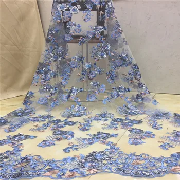 

Madison 2019 New design sequins lace fabric hgigh quality african lace fabric for party dress fashion guipure lace fabric