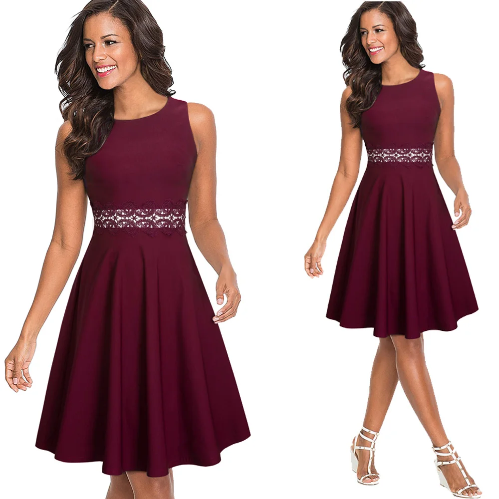 Nice-forever Vintage Elegant Embroidery Floral Lace Patchwork vestidos A-Line Pinup Business Women Party Flare Swing Dress A079 82 Nice-forever Vintage Elegant Embroidery Floral Lace Patchwork vestidos A-Line Pinup Business Women Party Flare Swing Dress A079 82