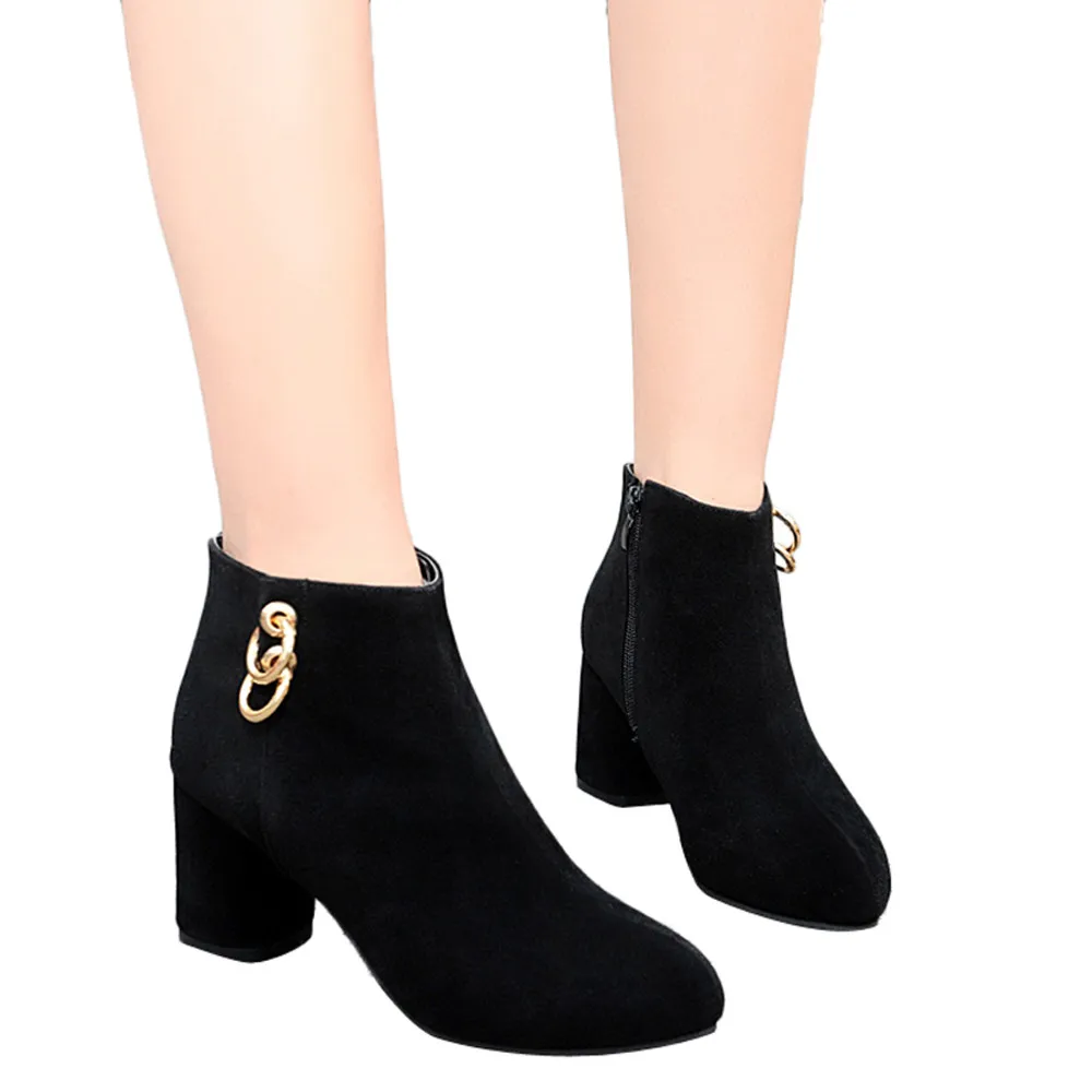 round toe high heel boots