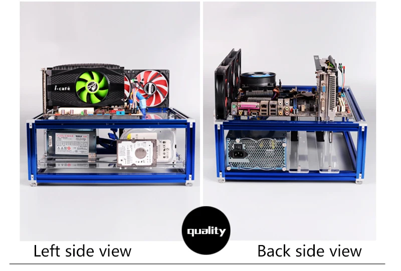 QDIY PC-JMK DIY алюминиевый сплав ATX материнская плата ПК Шасси в корпусе открытая голая рамка горизонтальная водяная охлаждающая платформа компьютерный чехол