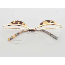 YOUTOP женские кошачий глаз без оправки классические очки оправа для женской близорукости анти-синий луч из нержавеющей стали очки 7075