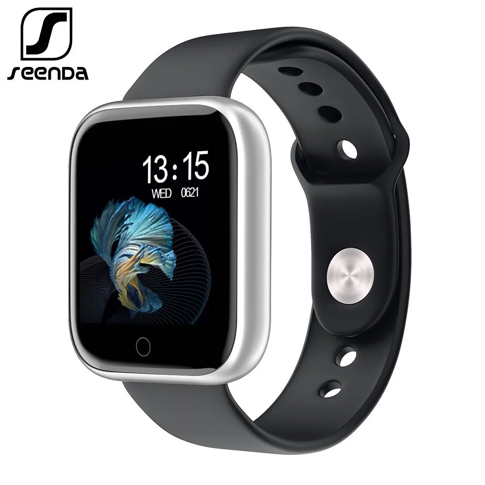 SeenDa для женщин и мужчин Смарт-часы с сенсорным экраном 30 дней в режиме ожидания сердечный ритм кровяное давление Smartwatch Поддержка IOS Android