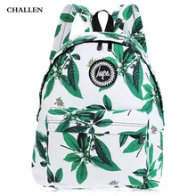 On Sale! Summer Style Girl Leaf Flower Print Canvas Letter Ladder Lock Zipper Portable Backpack School Bags For Teenagers Girls