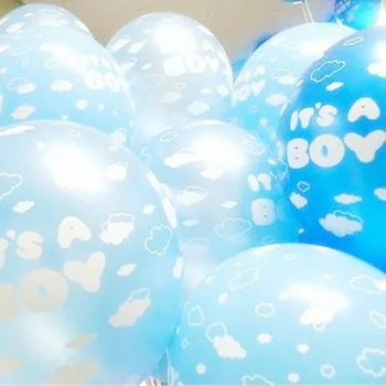 

50pcs/lot New Design 12inch Latex Balloons Cloud Printing Balloos Its A Boy Words Balloon for Birthday Party Decoration Supplies