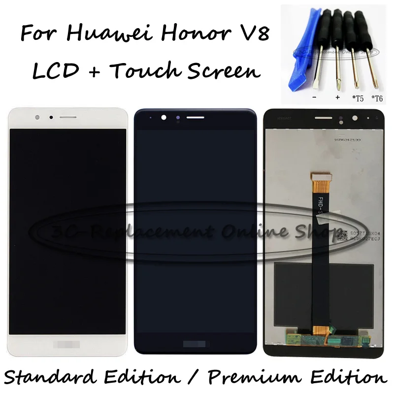 Для Huawei Honor V8 KNT-AL20 KNT-UL10 KNT-AL10 KNT-TL00 KNT-TL10 ЖК-дисплей + сенсорный экран дигитайзер в