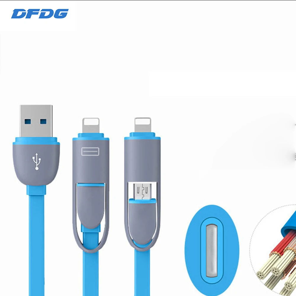 

1 m 2-in-1 for Apple fast charging cable for micro fast charging cable for iphone 8 X for Samsung USB cable usb car charger
