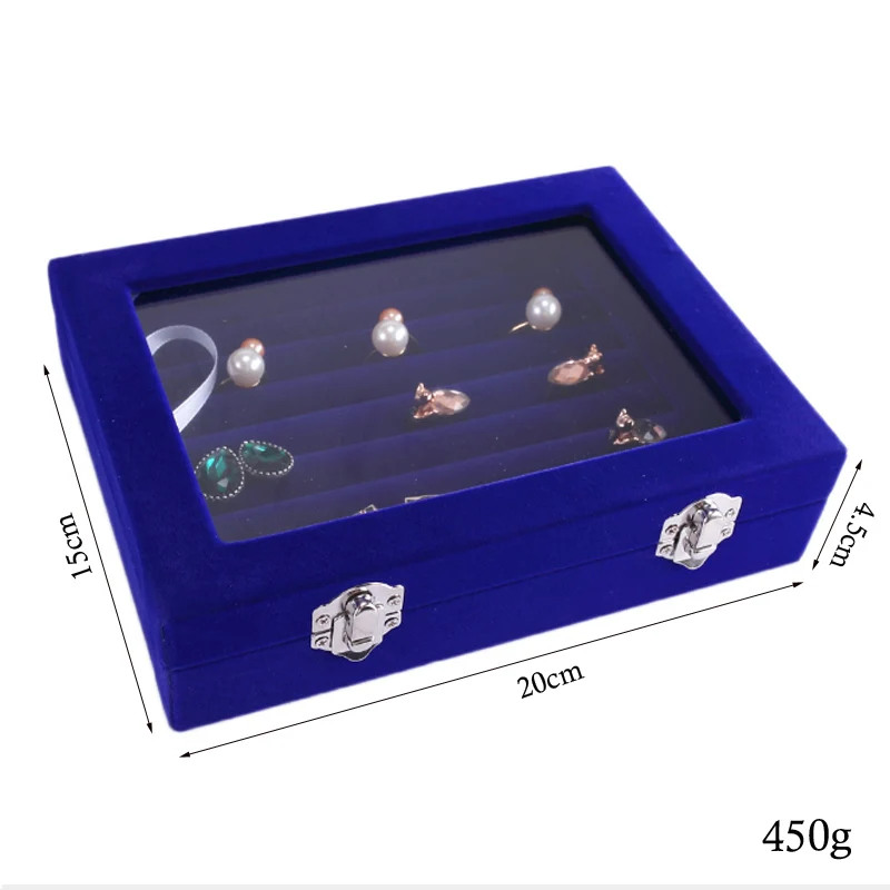 Size 20*15*4.5CM Ring Jewelry Box Glasses With Lid Ring Storage Box Stand Earrings Box Earring Jewelry Accessories Display Rack