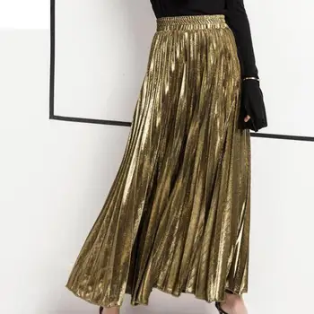 

2020 Women's Skirt New Summer Long Skirt Fashion Color All-match Slim Pleated Skirt Free Shipping