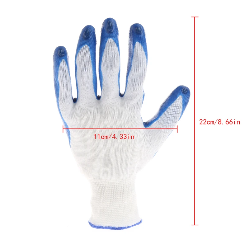 1 пара трикотажных наручных резиновых пвх перчаток для работы на открытом воздухе