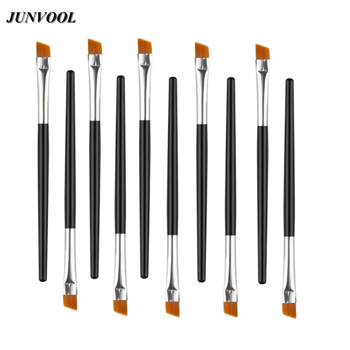 10pcs Eyeliner Eyebrow Brushes Professional Angled Eye Liner Makeup