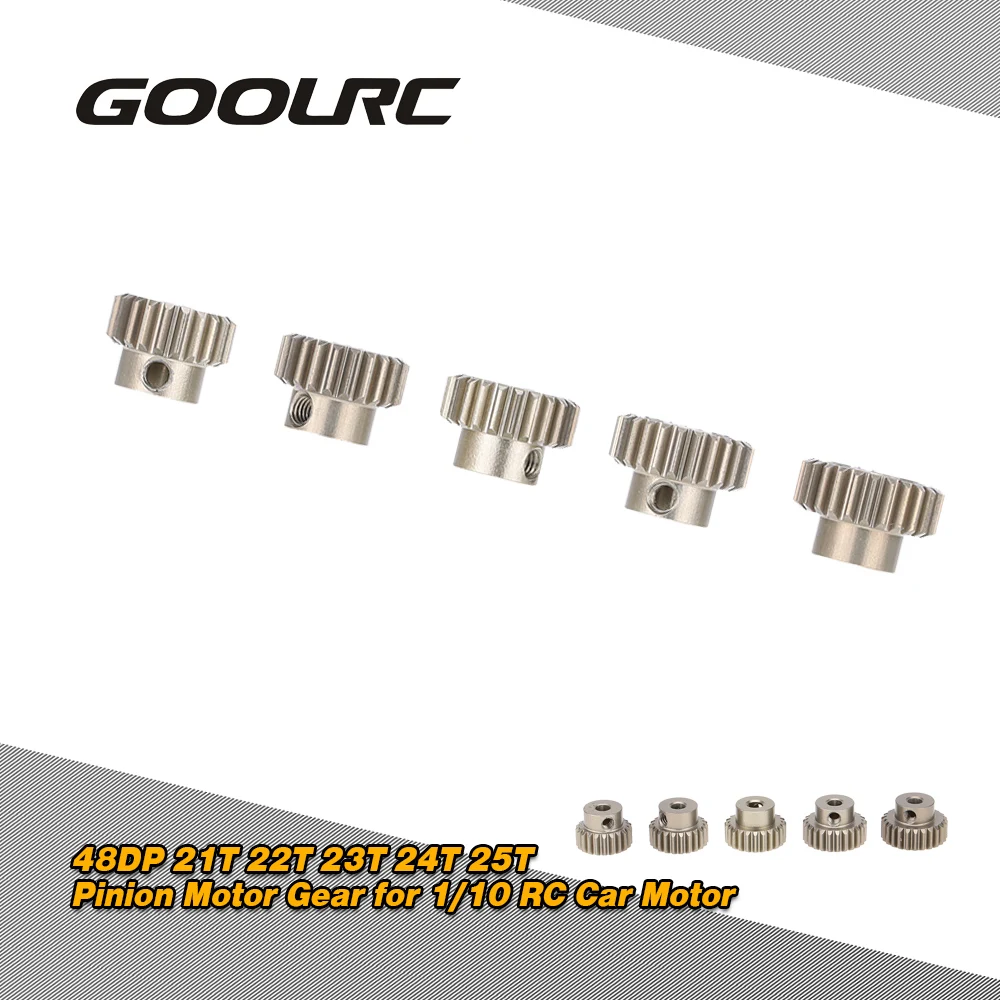 

GoolRC 48DP 21T 22T 23T 24T 25T Pinion Motor Gear Combo Set for 1/10 RC Car Brushed Brushless Motor