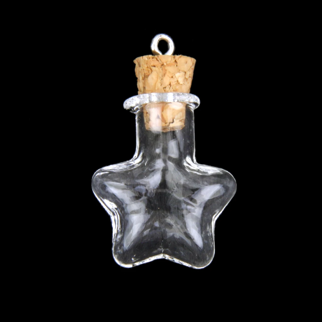 20 Pieces Bulk Glass Cork Bottle Star Heart Jars Vial Wishing Bottles Pendant DIY Making Craft Jewelry Accessories