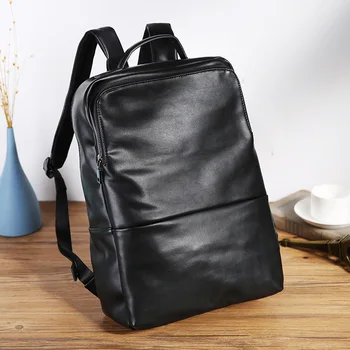 

013018 new hot man PU leather backpack student school bag
