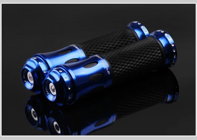 LMoDri мотоциклетные алюминиевые ручки 7/" с ЧПУ, резиновая гелевая рукоятка, 22 мм руль, высокое качество, грязный питбайк для мотокросса - Цвет: Blue