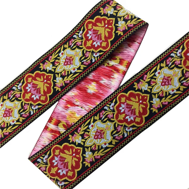 High quality gold embroidery lace webbing 4cmx10yards National wind