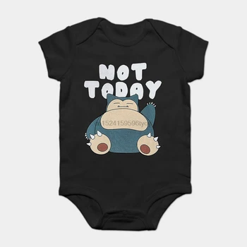 

Baby Onesie Baby Bodysuits kid t shirt Funny white Black tee Snorlax Not Today Funny Cotton