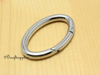 

Spring Oval Gate Ring Snap Clip Trigger alloying nickel 1 1/2 inch 4 pcs J50