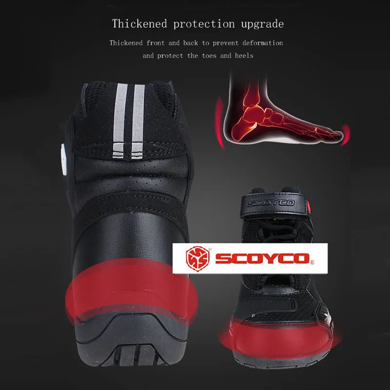 Мотоциклетные ботинки scoyco knight удобная дышащая защитная обувь для мотокросса
