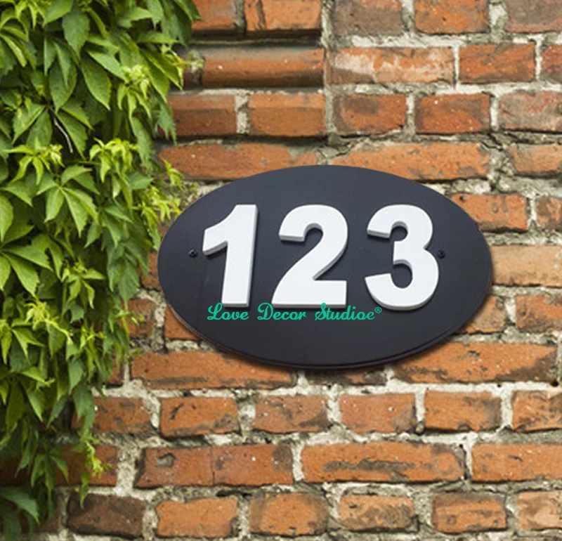 Outdoor house number plaque House numbers. House number sign. House