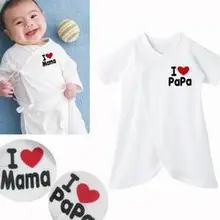 2 шт./лот, рождественский подарок, детское нижнее белье из хлопка с надписью «I love papa& mama breathe Free», размер 60-70, для маленьких мальчиков и девочек, N049