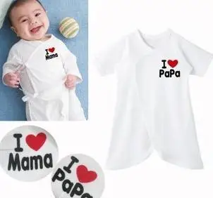 2 шт./Лот Рождественский подарок I love papa &amp mama дышащее свободное 100% хлопковое
