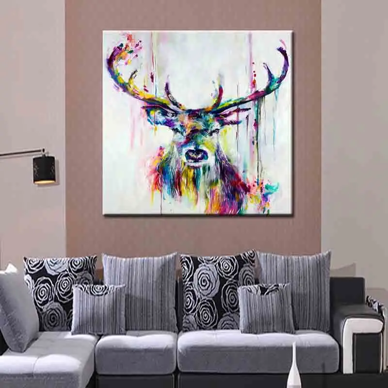 

BAISITE Abstract Colorful Deer Frameless DIY Painting By Numbers Handpainted Oil Painting On Canvas Home Decor Unique Gift